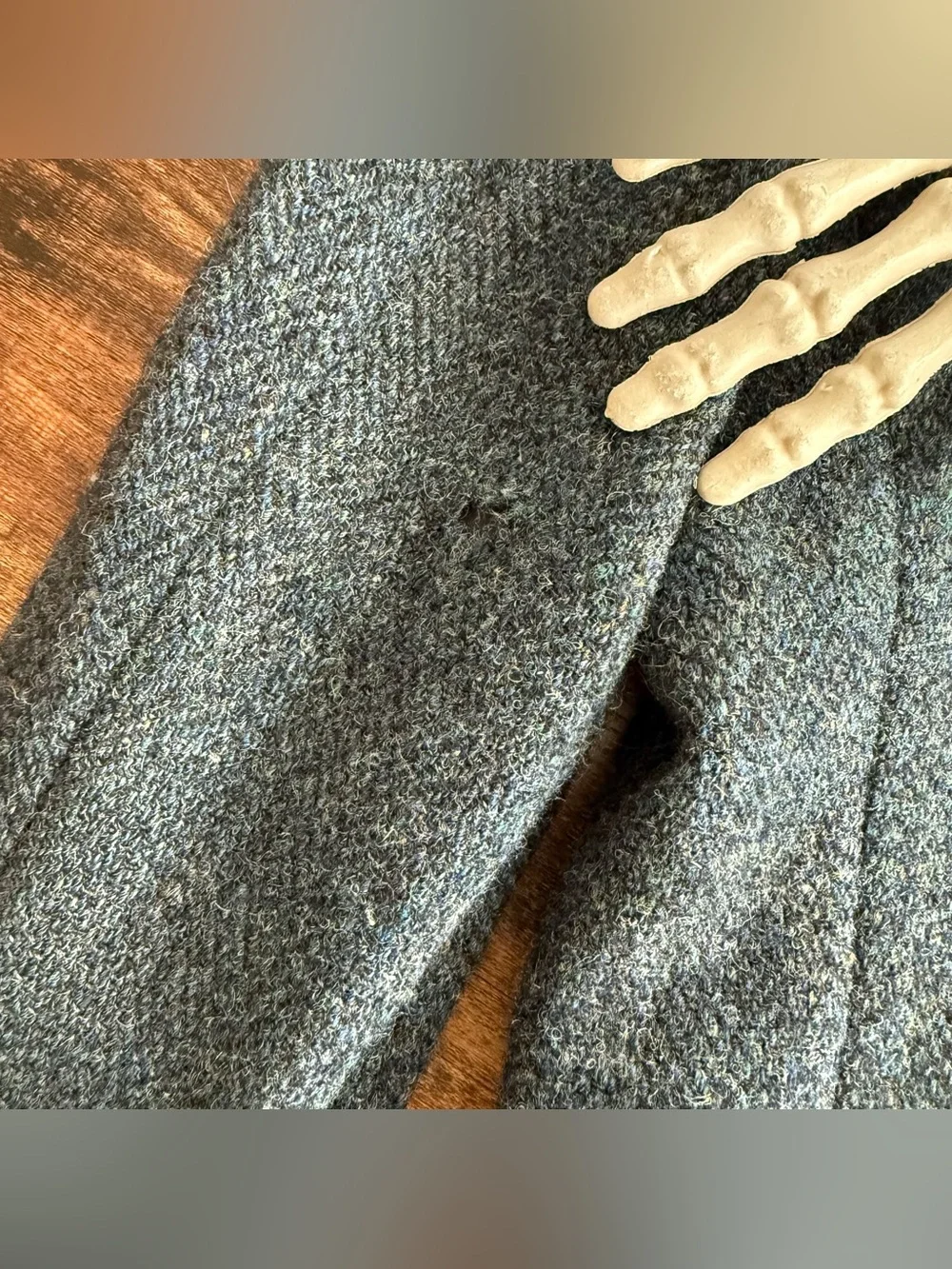 Vintage 80s Harris Tweed Blue Herringbone Wool Blazer ~ Size 42 / M